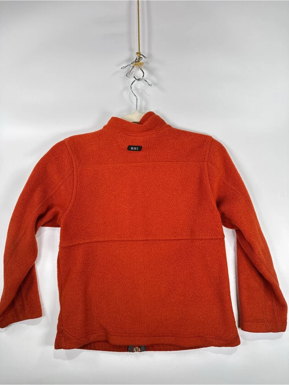REI Co-op Full Zip Fleece Jacket Mock Neck Rust Orange Size S